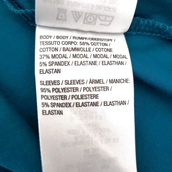 Susan Graver Liquid Knit Long Balloon Sleeve Tunic Top Plus Size 3X Blue V Neck - Picture 8 of 8